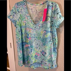 Lilly Pulitzer Etta V-neck in Bayside Blue